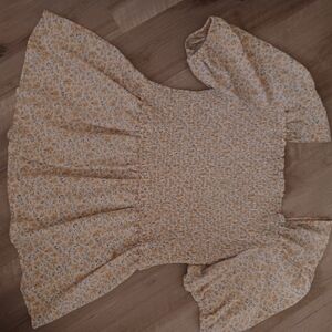 Orange Creek Yellow Floral Smocked Blouse